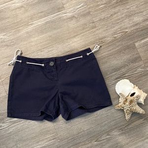 2/$10 Loft Navy Nautical Shorts with White Rope Accent Belt Size 2